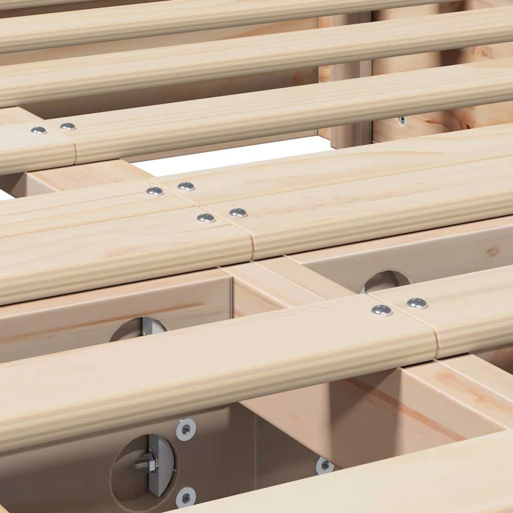 Cadre de lit Marron 135 x 190 cm Bois de pin massif - XIOS