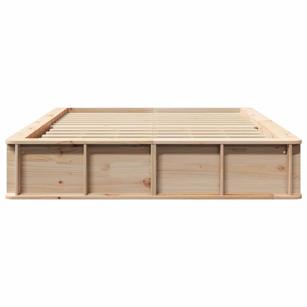 Cadre de lit Marron 135 x 190 cm Bois de pin massif - XIOS