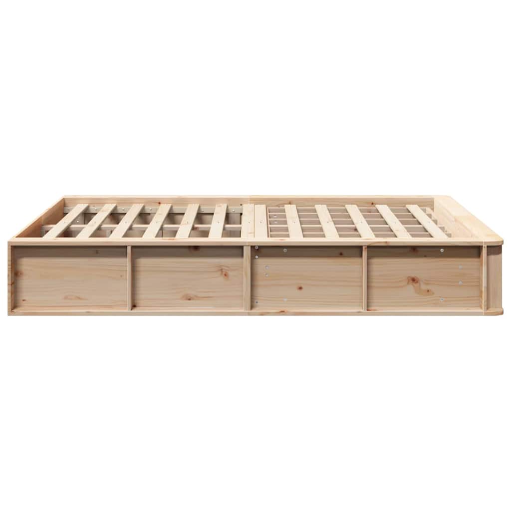 Cadre de lit Marron 135 x 190 cm Bois de pin massif - XIOS
