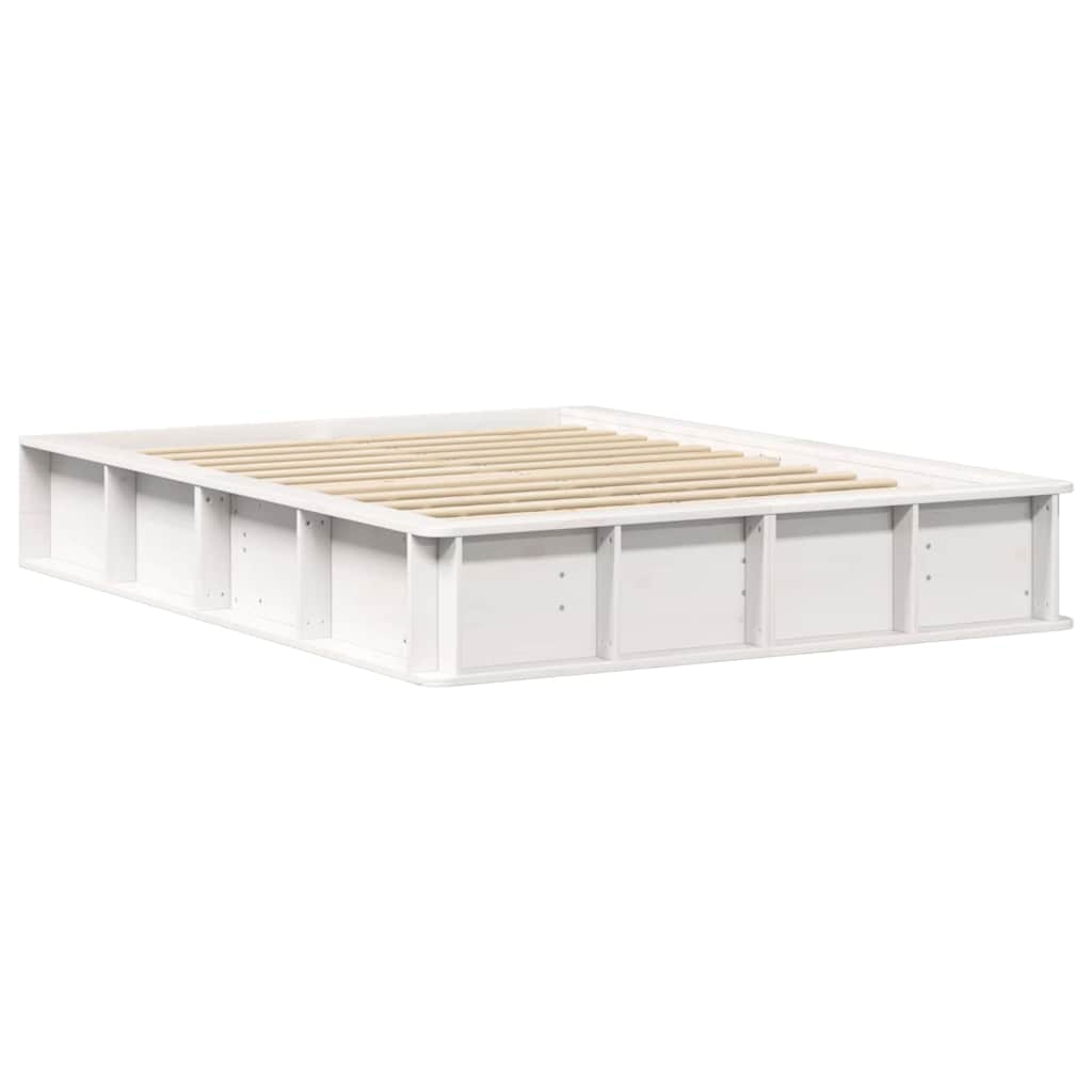 Cadre de lit Blanc 135 x 190 cm Bois de pin massif - XIOS