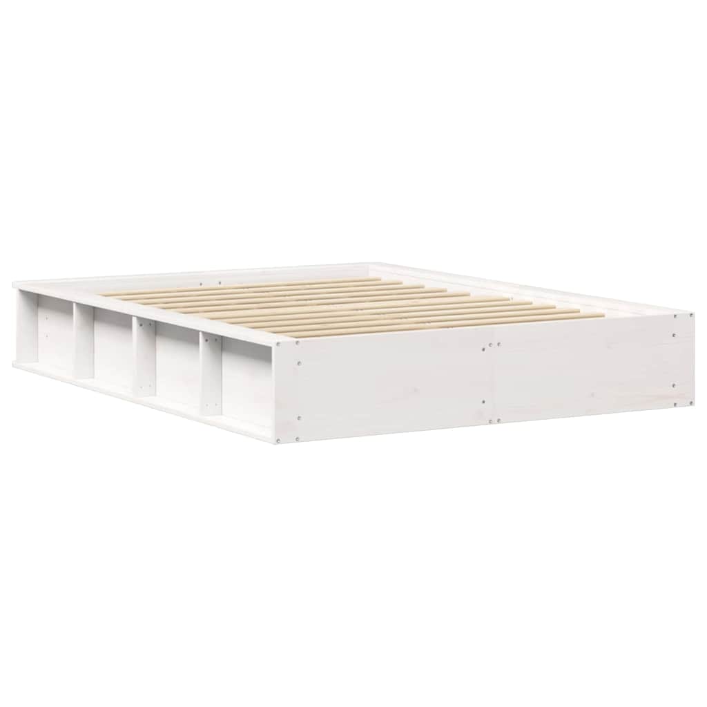 Cadre de lit Blanc 135 x 190 cm Bois de pin massif - XIOS