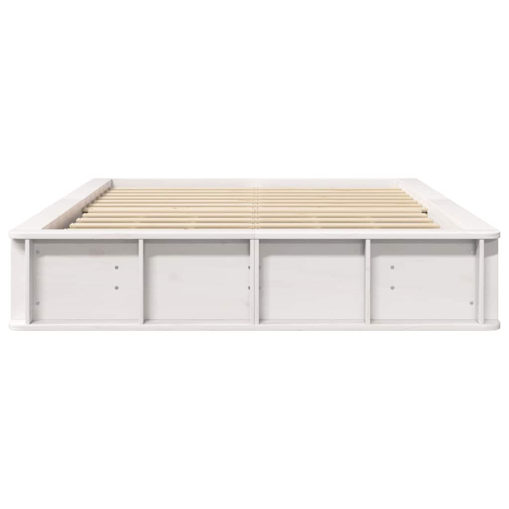 Cadre de lit Blanc 135 x 190 cm Bois de pin massif - XIOS