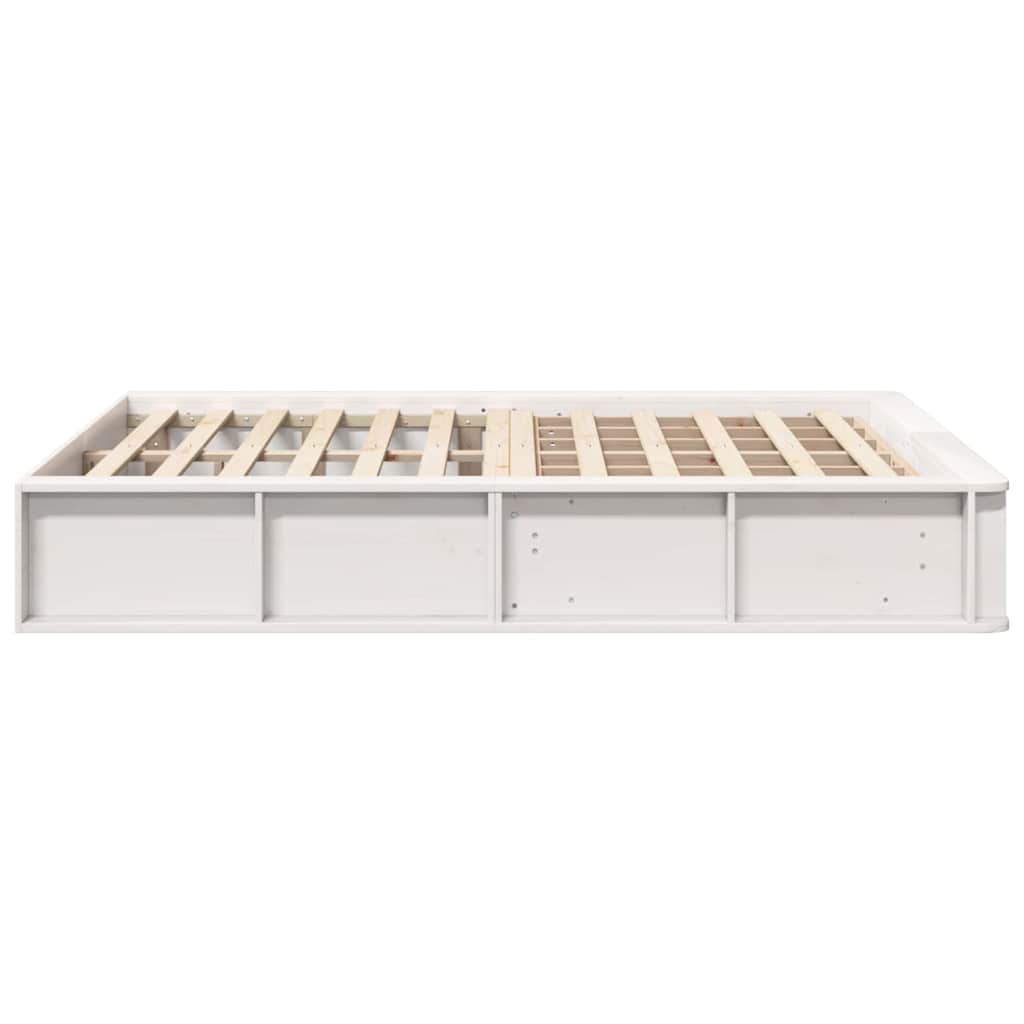 Cadre de lit Blanc 135 x 190 cm Bois de pin massif - XIOS