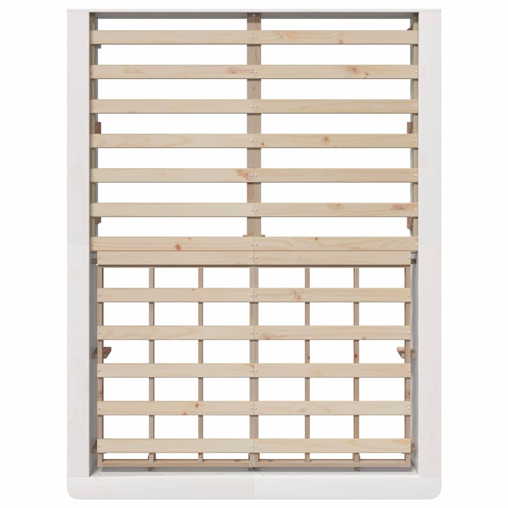 Cadre de lit Blanc 135 x 190 cm Bois de pin massif - XIOS