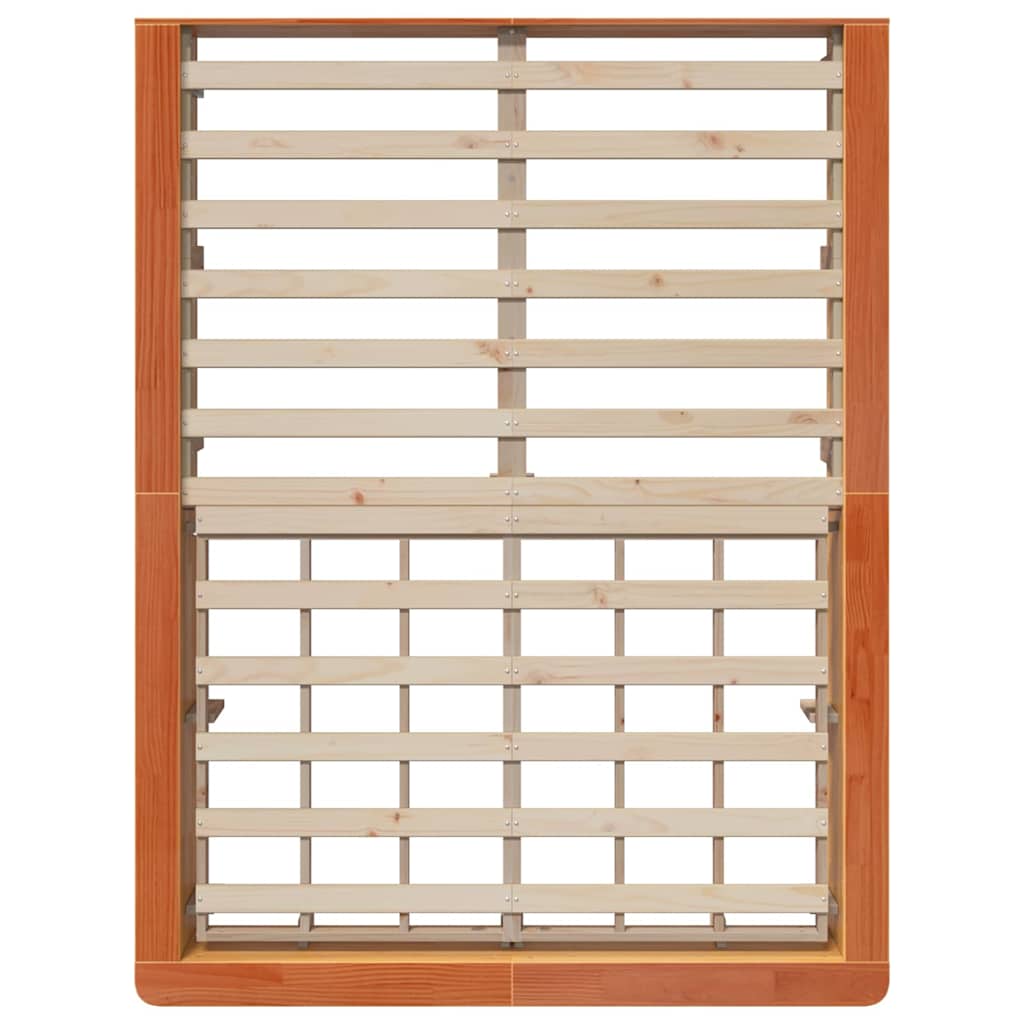 Cadre de lit avec stockage Marron cire 120 x 190 cm bois - XIOS