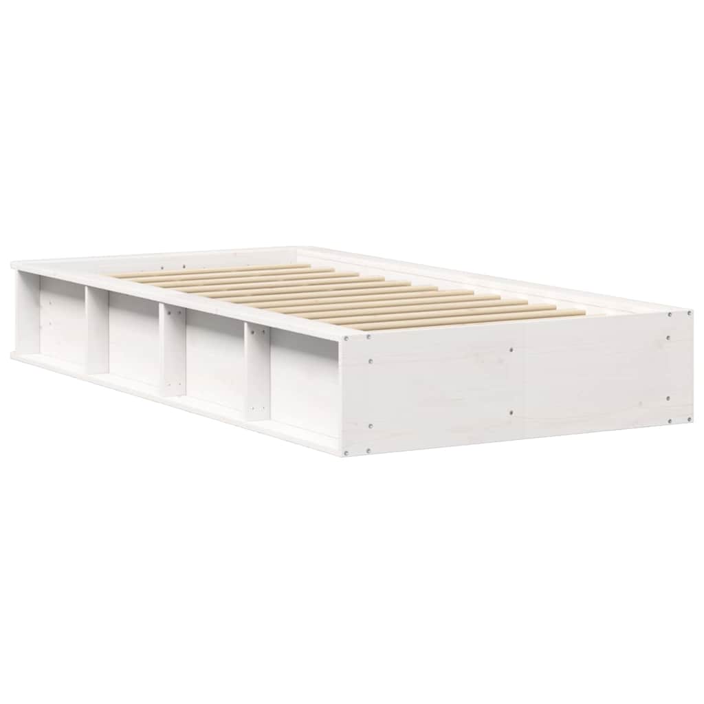 Cadre de lit Blanc 100 x 200 cm Bois de pin massif - XIOS