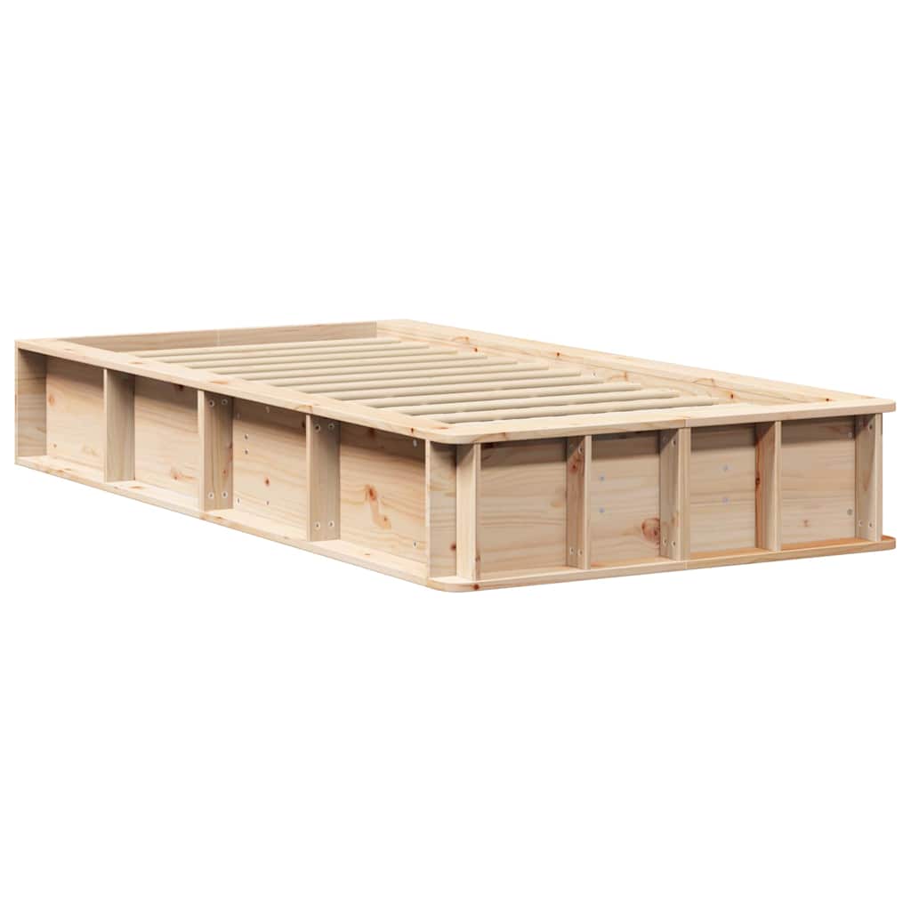 Cadre de lit Marron 90 x 200 cm Bois de pin massif - XIOS