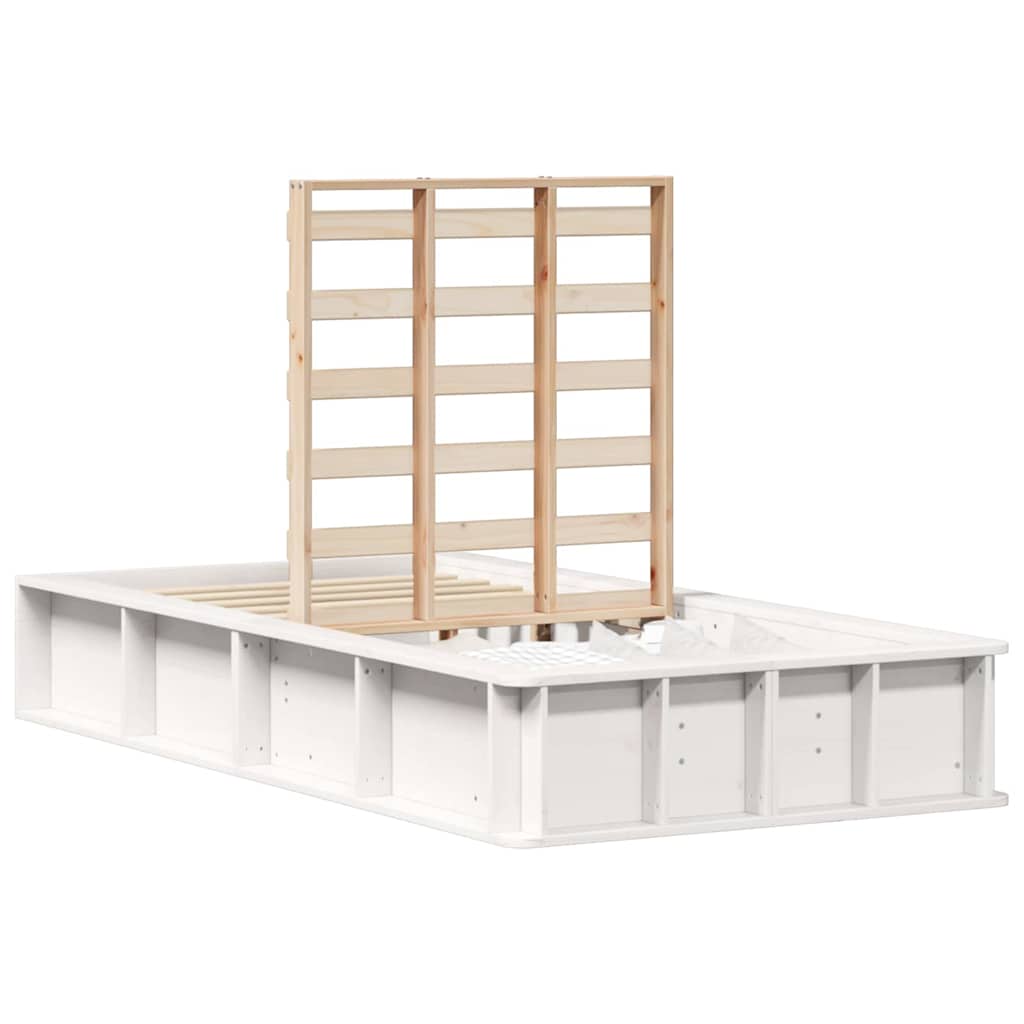 Cadre de lit avec stockage Blanc 90 x 200 cm Bois composite - XIOS