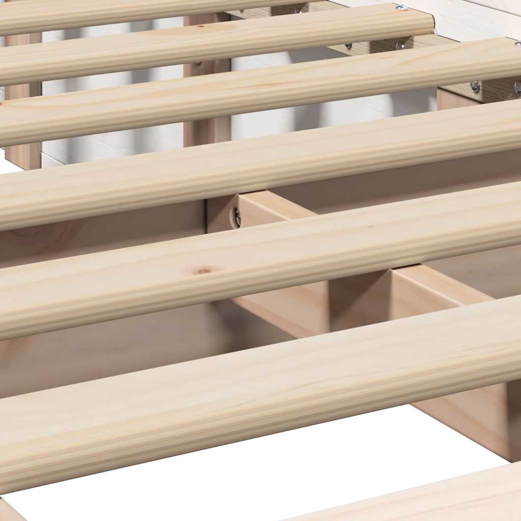 Cadre de lit Blanc 90 x 190 cm Bois de pin massif - XIOS