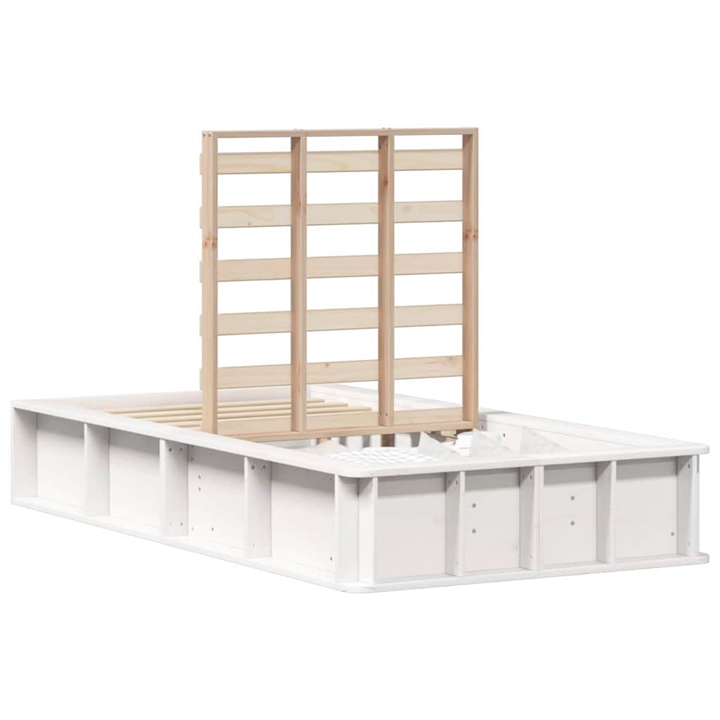 Cadre de lit avec stockage Blanc 210 x 118 x 30 cm Pin massif - XIOS