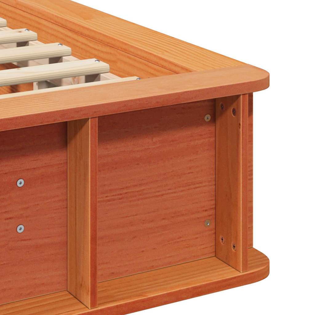 Cadre de lit Cire marron 90 x 190 cm Bois de pin massif - XIOS