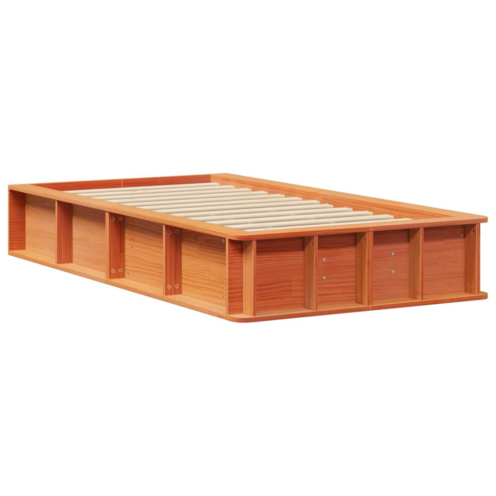 Cadre de lit Cire marron 90 x 190 cm Bois de pin massif - XIOS