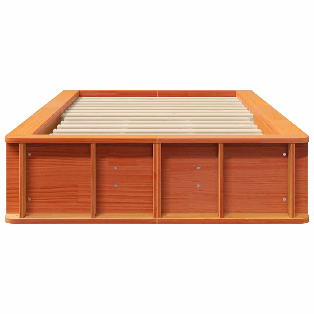 Cadre de lit Cire marron 90 x 190 cm Bois de pin massif - XIOS