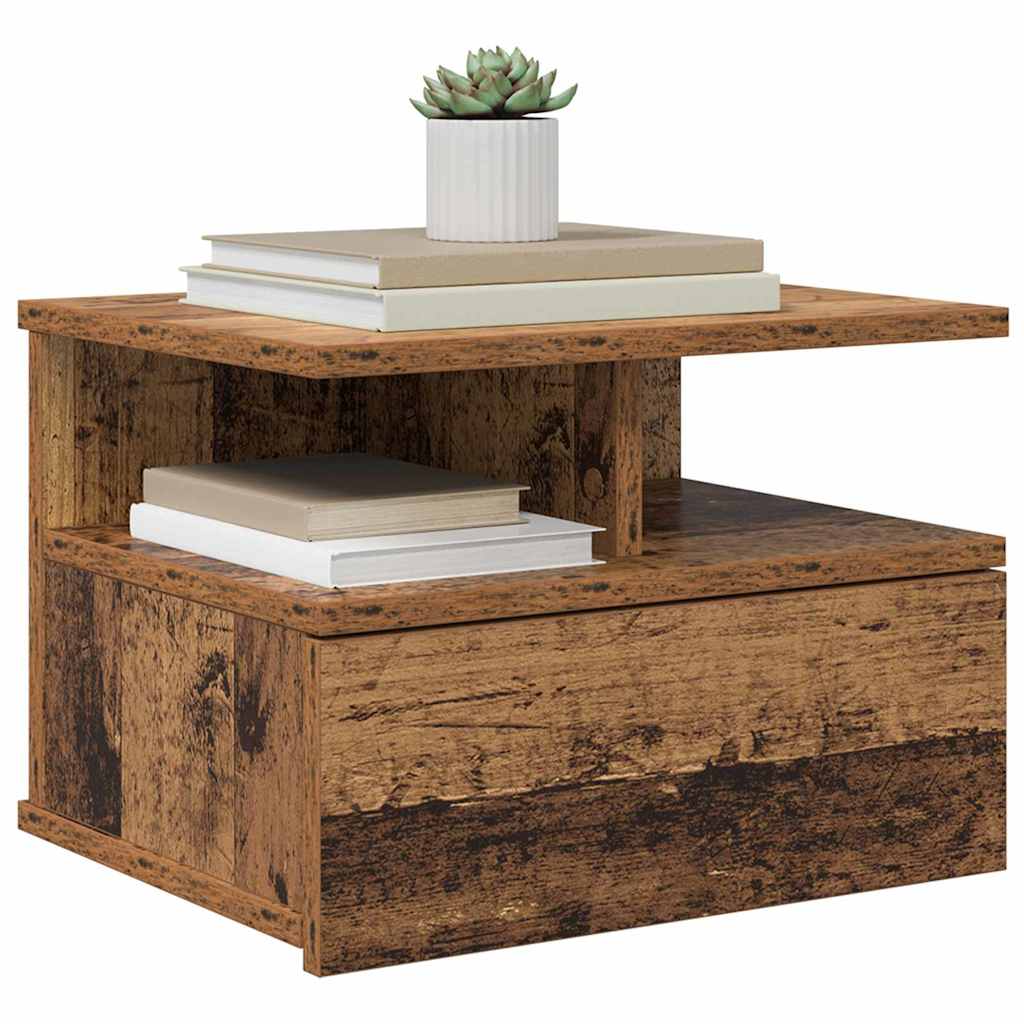Table de nuit flottante 2 pcs Bois ancien 40 x 31 x 27 cm - XIOS