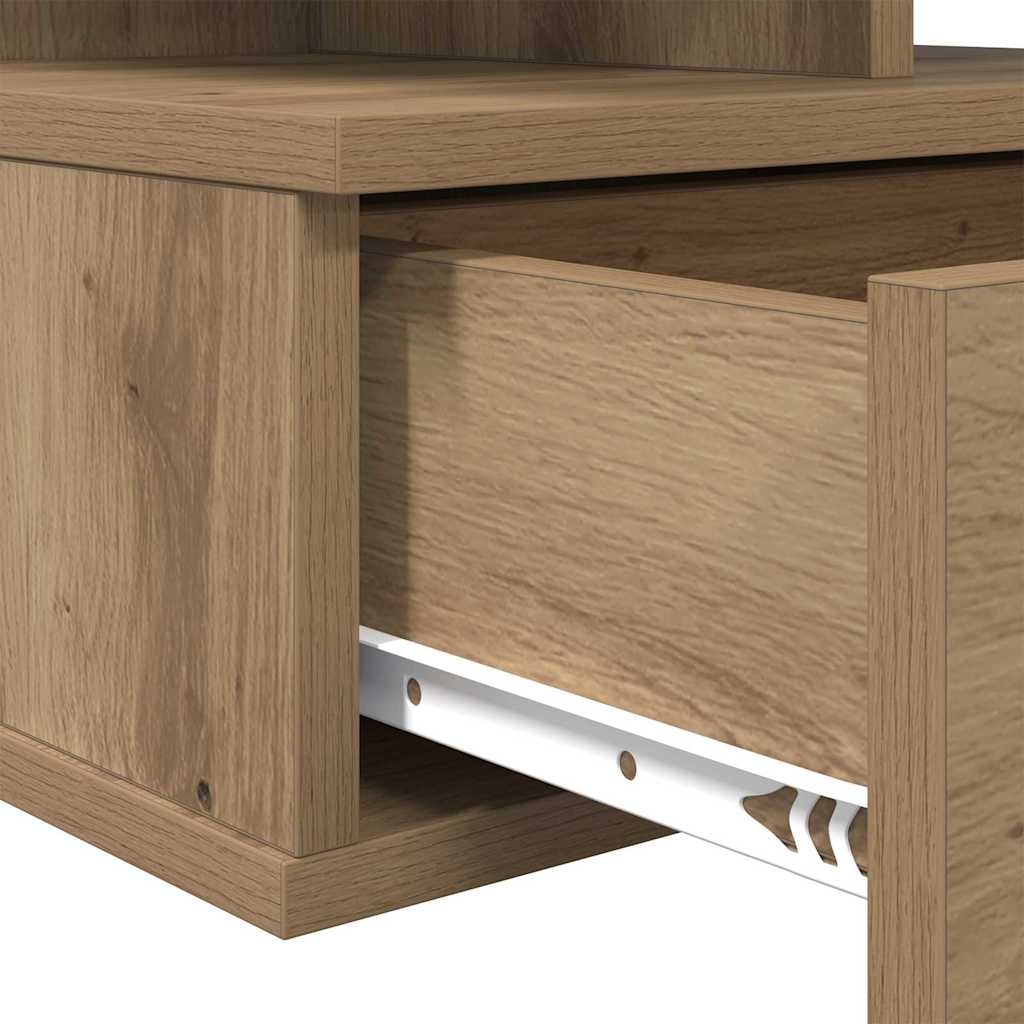 Table de nuit flottante 2 pcs Chêne artisanal 40 x 31 x 28 cm - XIOS