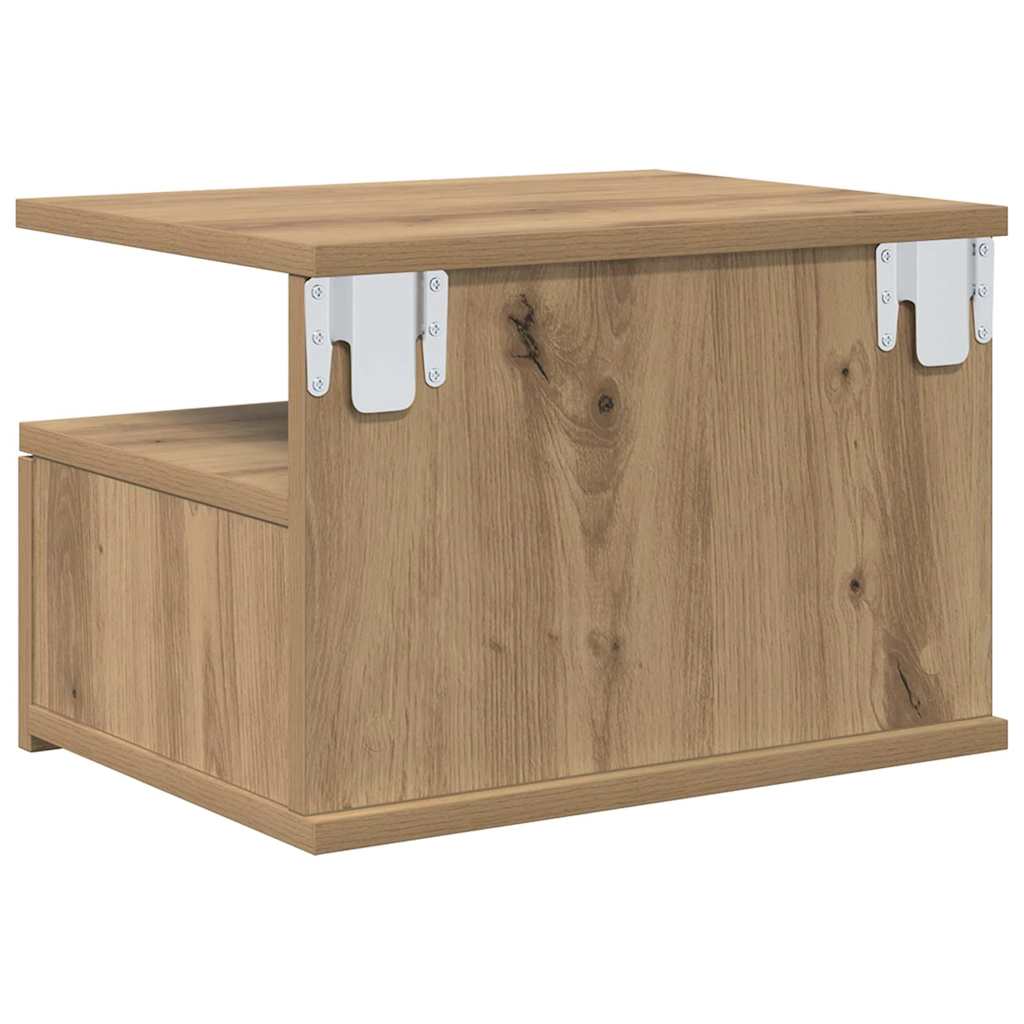 Table de nuit flottante 2 pcs Chêne artisanal 40 x 31 x 28 cm - XIOS