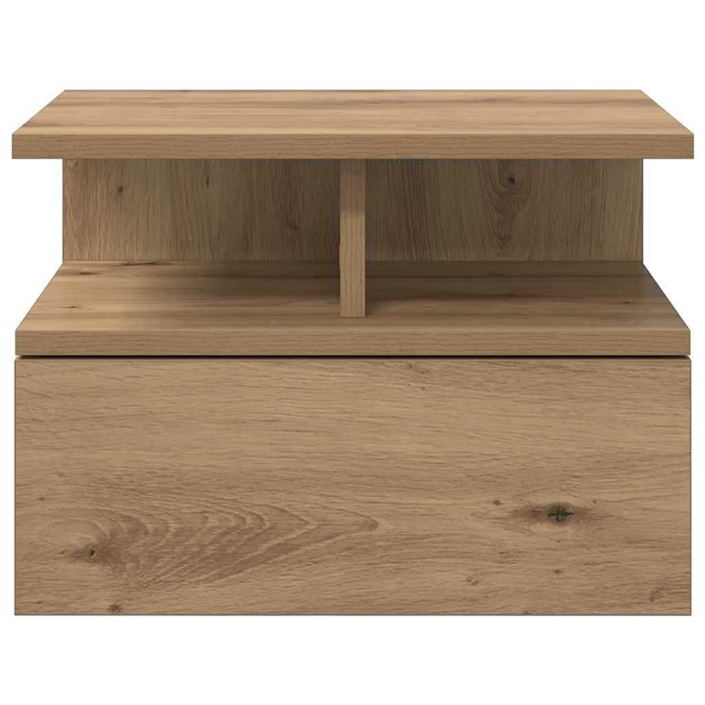 Table de nuit flottante 2 pcs Chêne artisanal 40 x 31 x 28 cm - XIOS