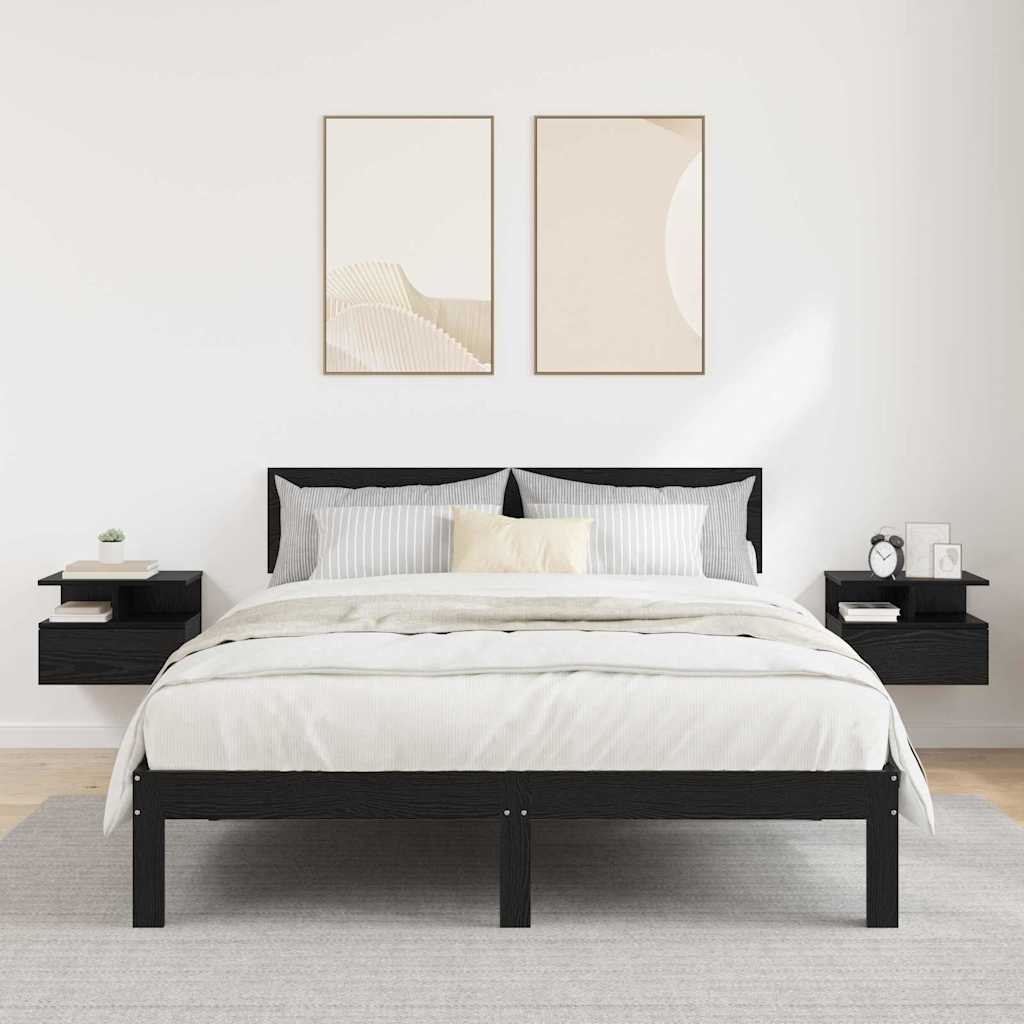 Table de nuit flottante 2 pcs Chêne noir 40 x 31 x 28 cm - XIOS
