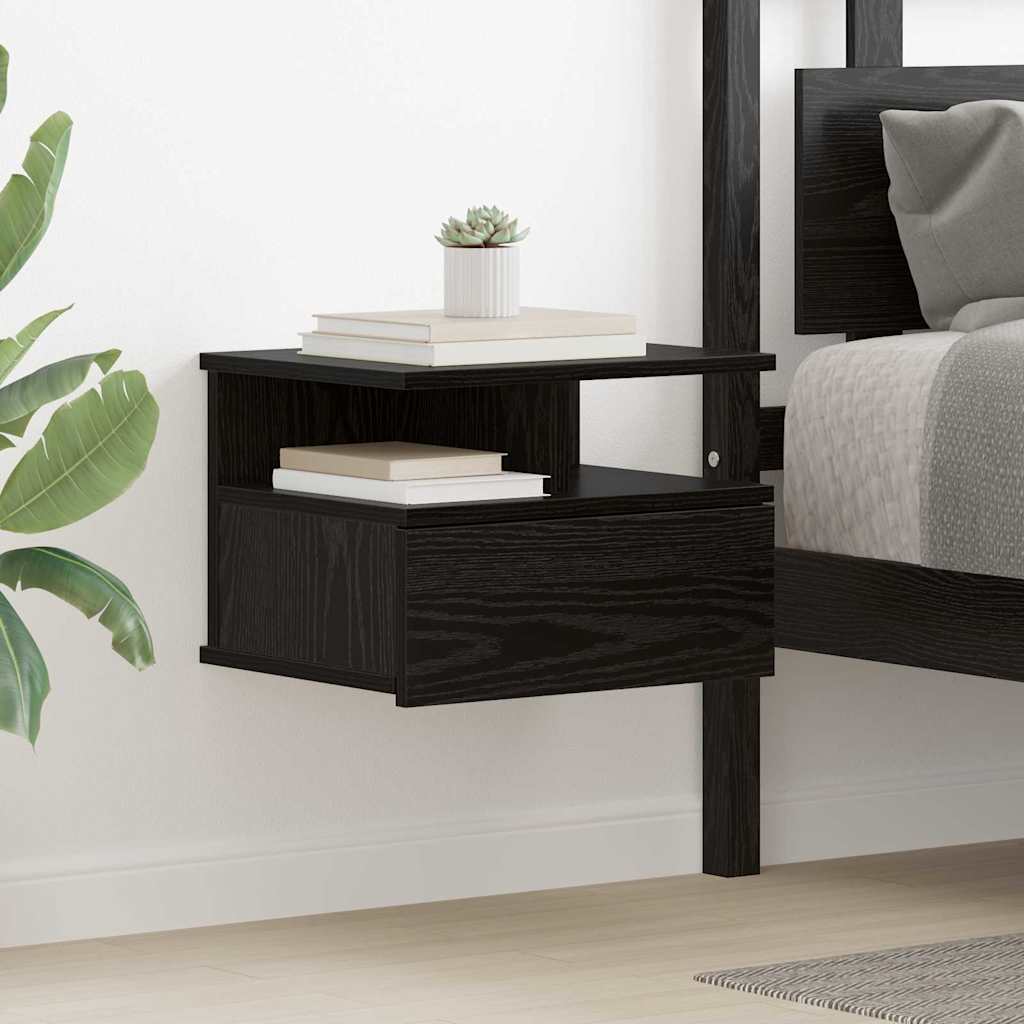 Table de nuit flottante 2 pcs Chêne noir 40 x 31 x 28 cm - XIOS