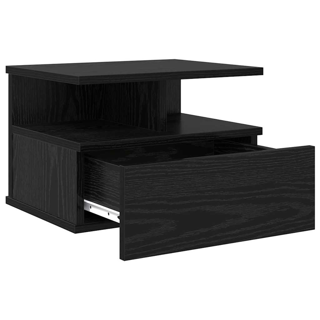 Table de nuit flottante 2 pcs Chêne noir 40 x 31 x 28 cm - XIOS