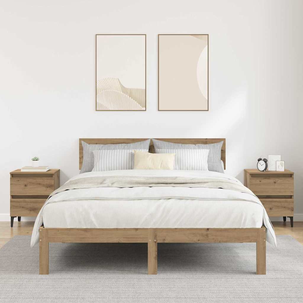 Cabinet de chevet 2 pcs chêne artisanal 40 x 35 x 50 cm - XIOS