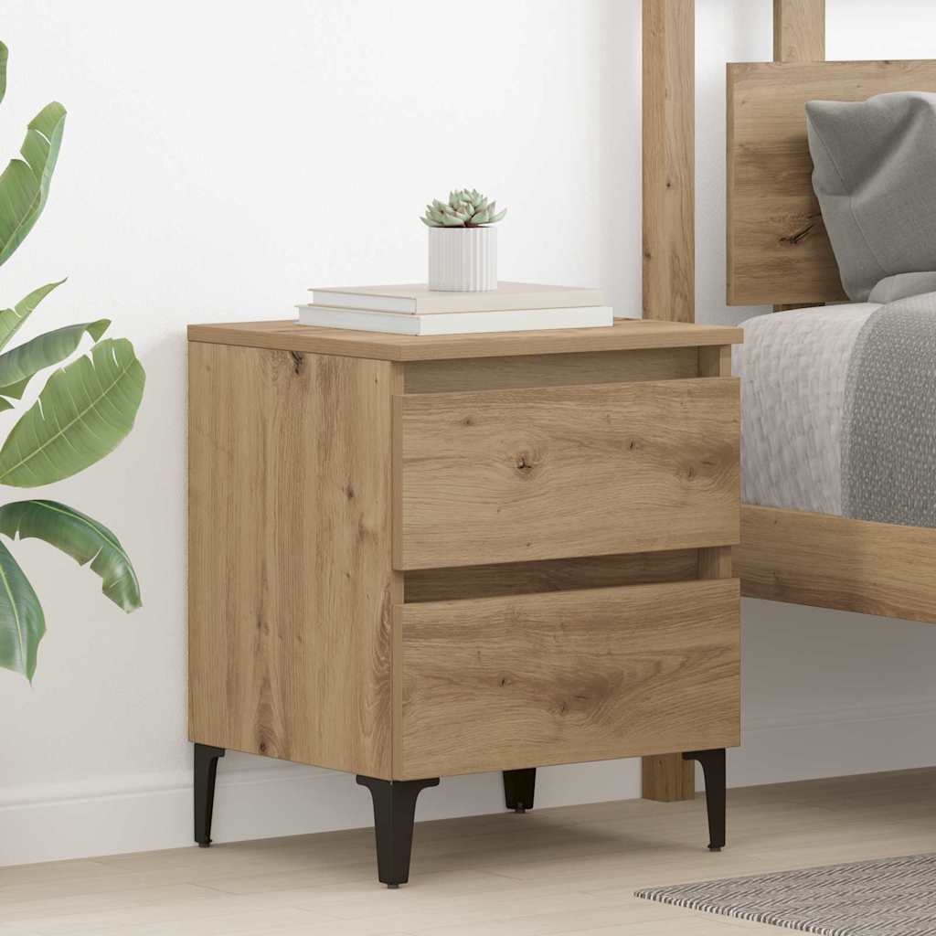 Cabinet de chevet 2 pcs chêne artisanal 40 x 35 x 50 cm - XIOS
