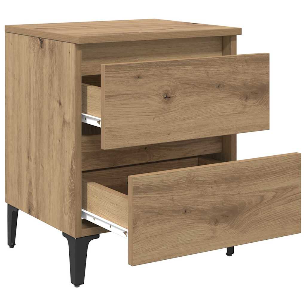 Cabinet de chevet 2 pcs chêne artisanal 40 x 35 x 50 cm - XIOS