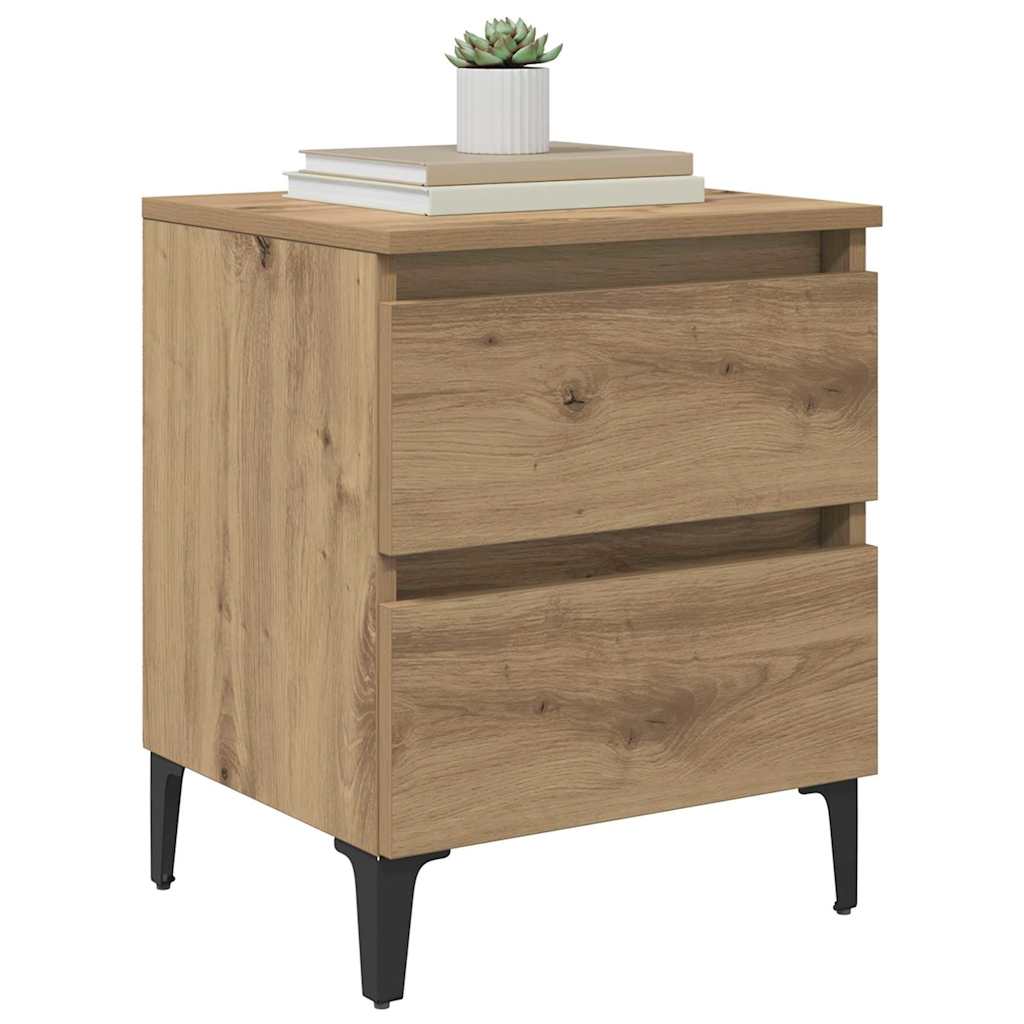 Cabinet de chevet 2 pcs chêne artisanal 40 x 35 x 50 cm - XIOS