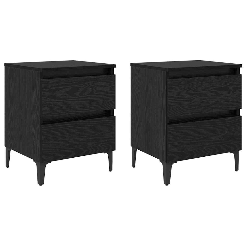 Cabinet de chevet 2 pcs Chêne noir 40 x 35 x 50 cm - XIOS