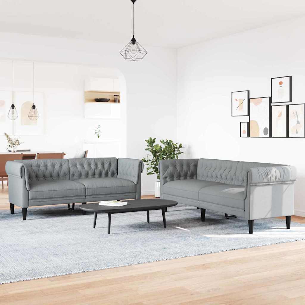 Canapé de salon 2 pcs Gris clair 201,5 x 74,5 x 74,5 cm tissu - XIOS