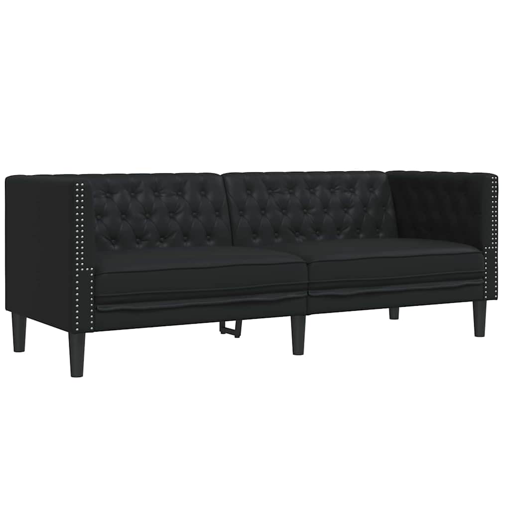 Canapé de salon 2 pc Noir Simili cuir