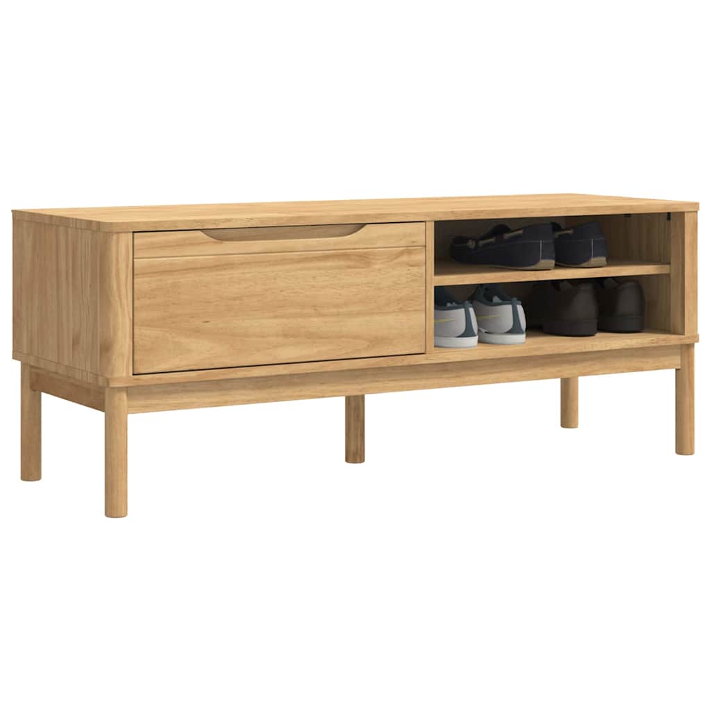 Banc de couloir Cire marron 115 x 40 x 45 cm Bois de Pin Massif - XIOS