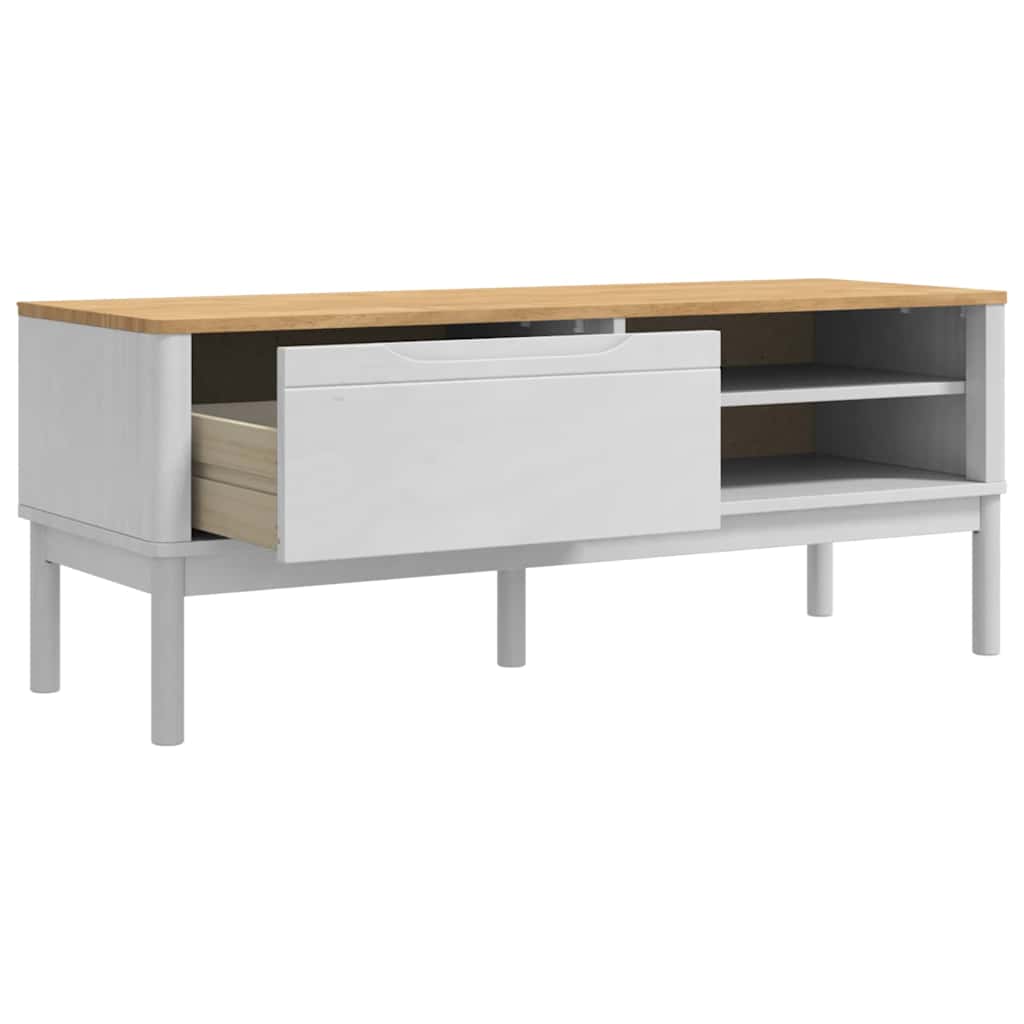 Banc de couloir Blanc 115 x 40 x 45 cm Bois de Pin Massif - XIOS
