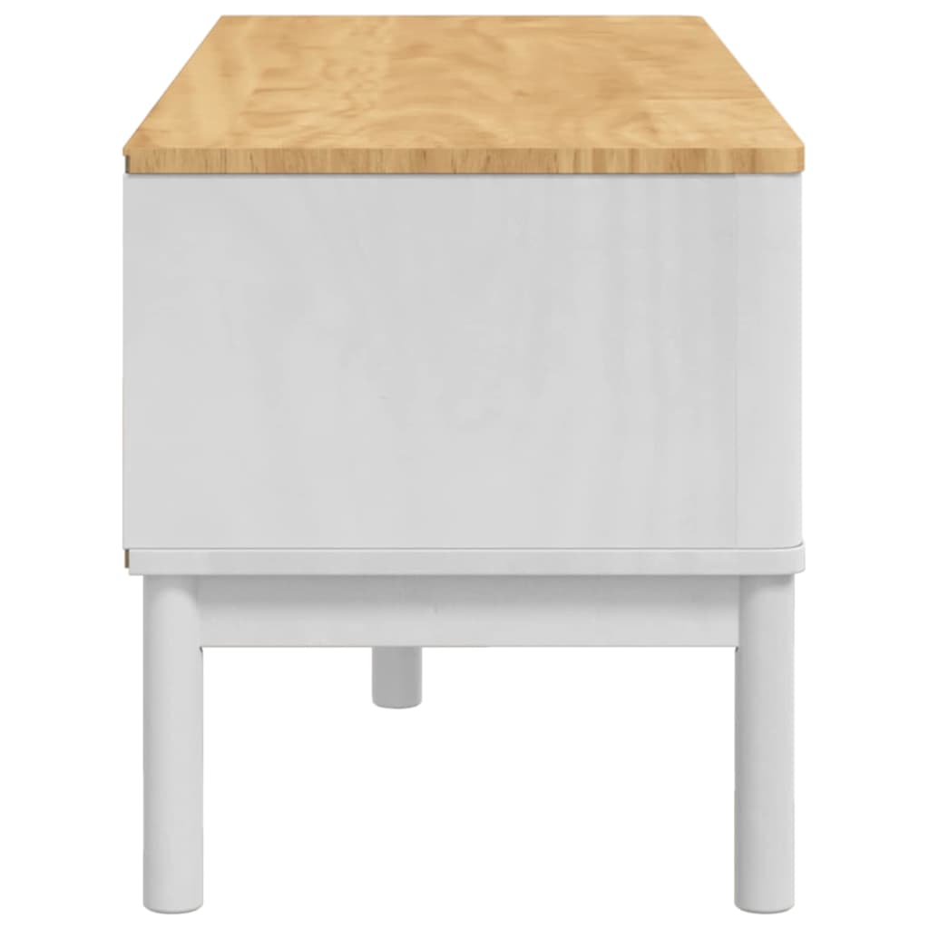 Banc de couloir Blanc 115 x 40 x 45 cm Bois de Pin Massif - XIOS