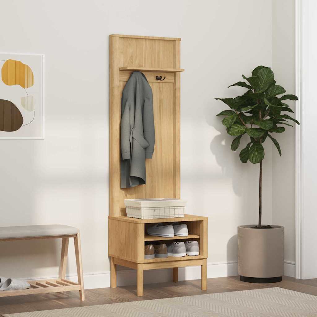 Meuble de couloir FLORO Cire marron 50 x 40 x 158 cm - XIOS