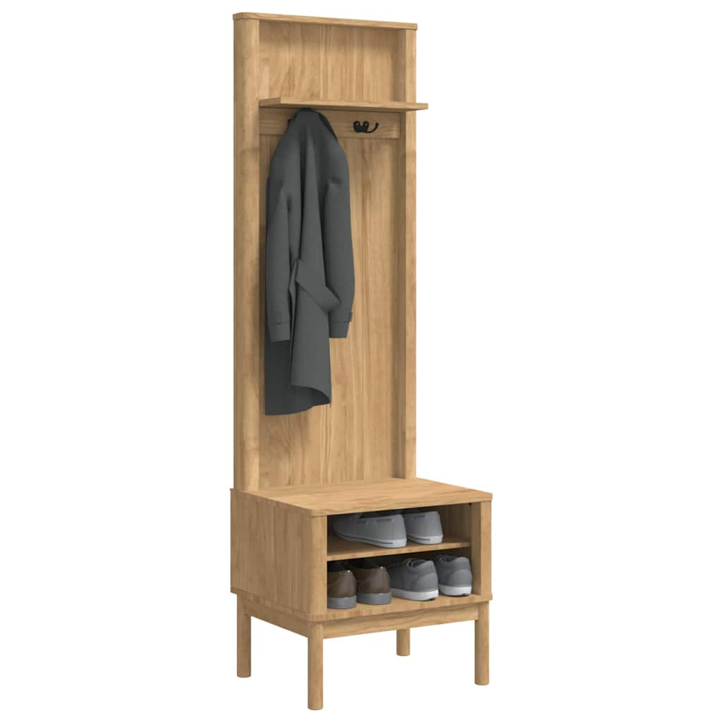 Meuble de couloir FLORO Cire marron 50 x 40 x 158 cm - XIOS
