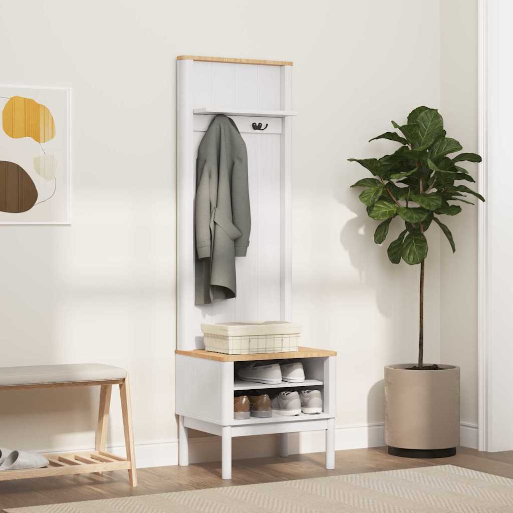 Meuble de couloir avec étagère FLORO Blanc 50 x 40 x 158 cm - XIOS