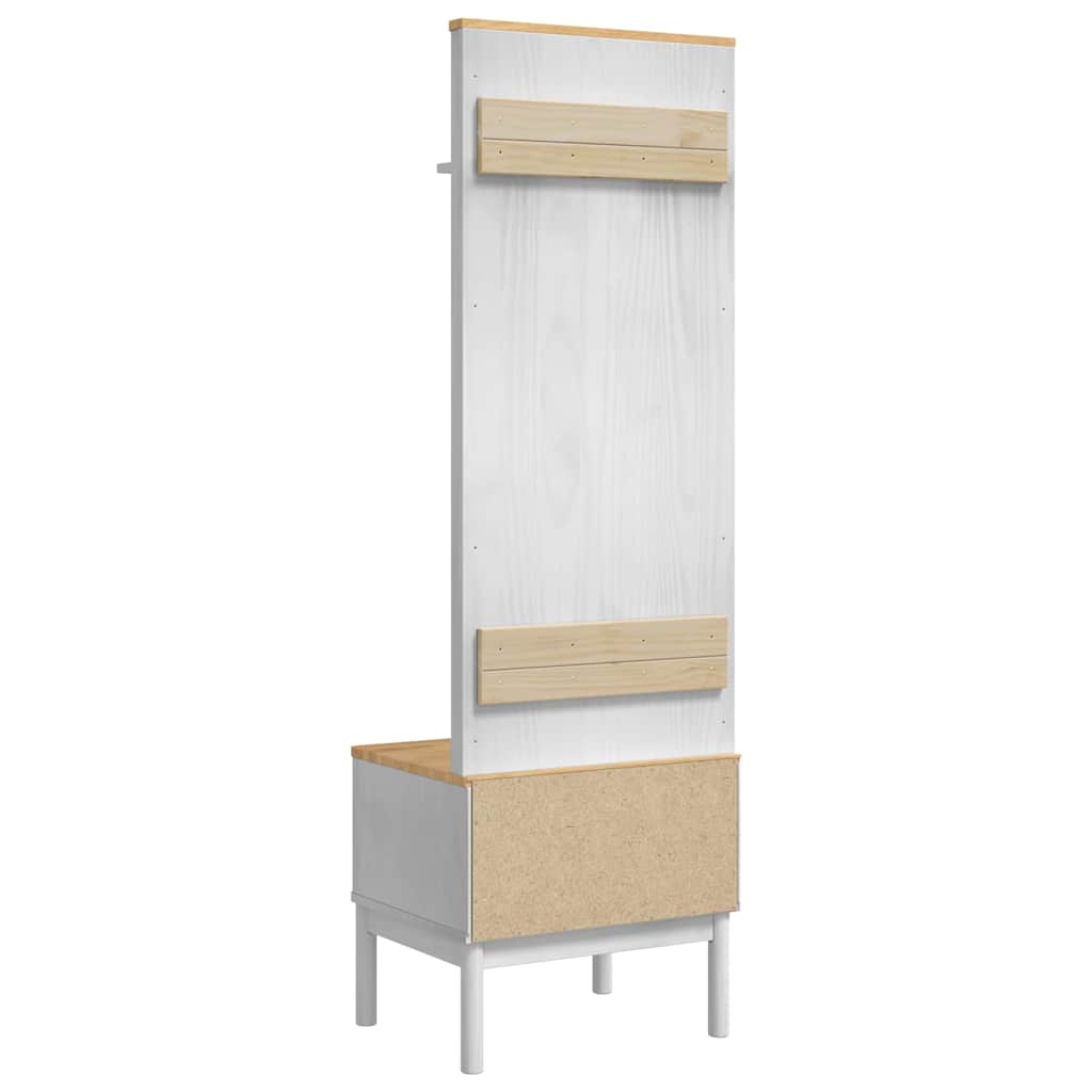 Meuble de couloir avec étagère FLORO Blanc 50 x 40 x 158 cm - XIOS