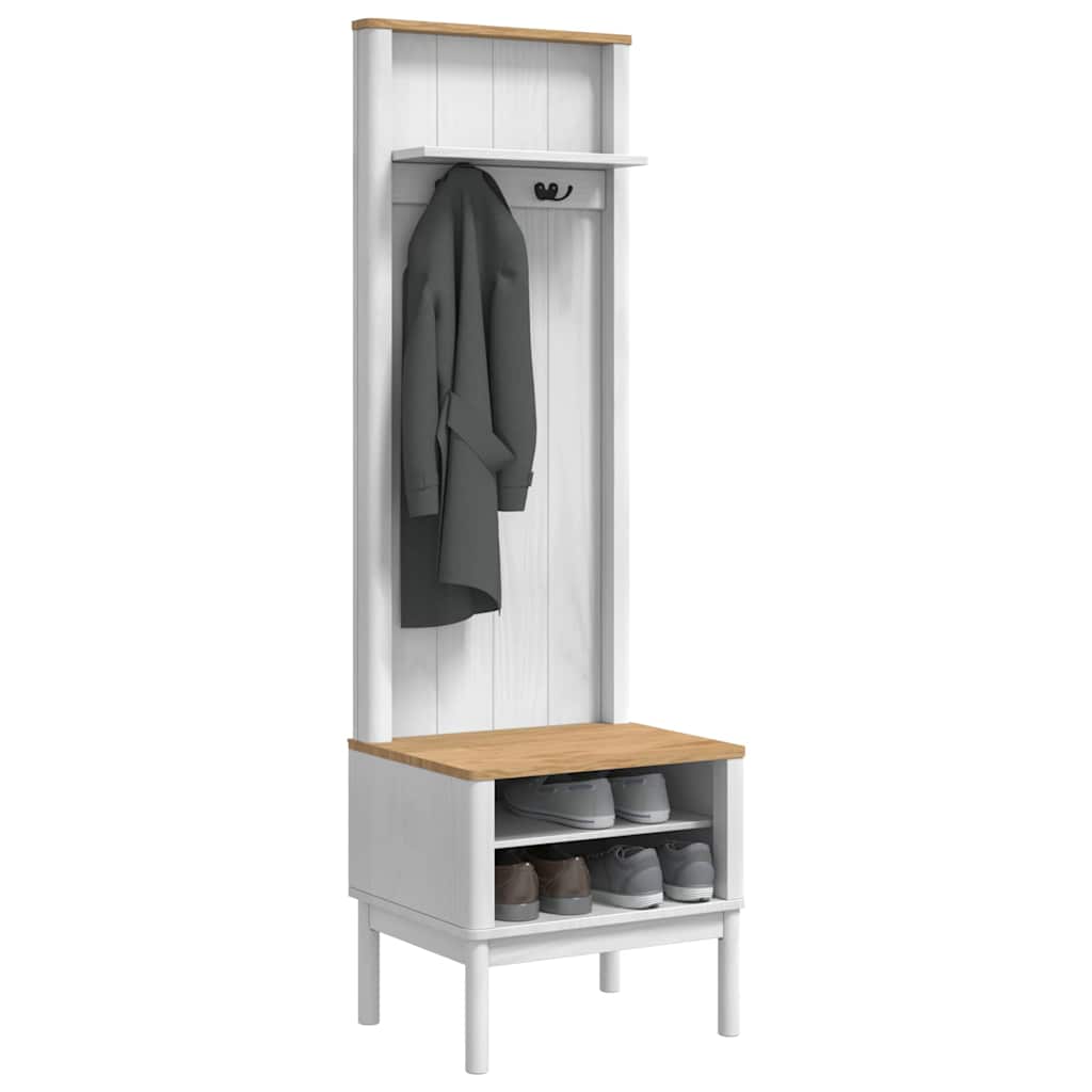 Meuble de couloir avec étagère FLORO Blanc 50 x 40 x 158 cm - XIOS