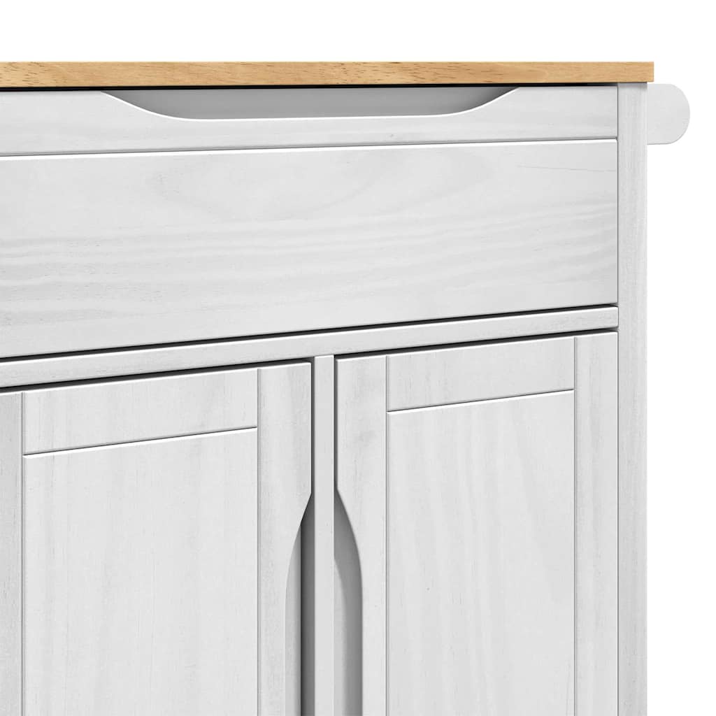 Chariot de cuisine Blanc 72,5 x 45 x 80 cm Bois de Pin Massif - XIOS