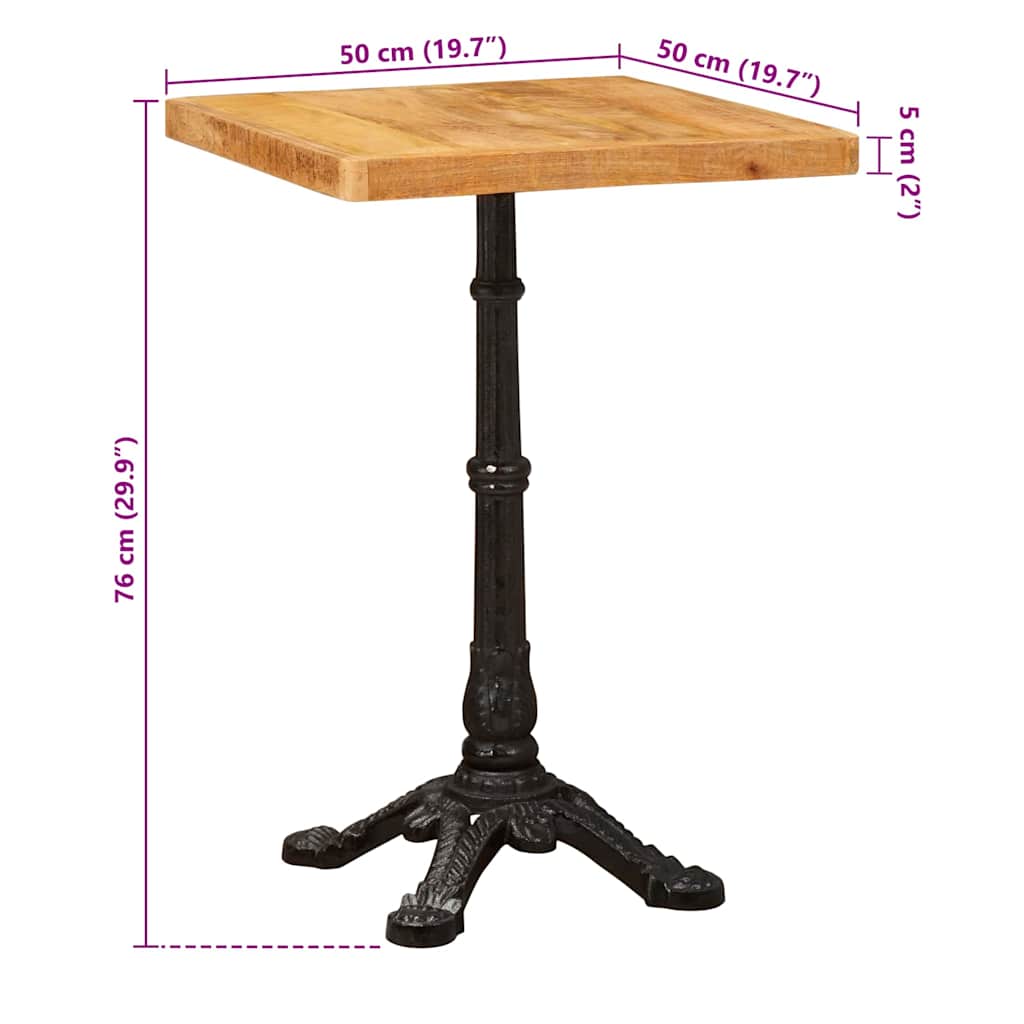 Table bistrot Marron 50 x 50 x 76 cm Bois de mangue massif - XIOS