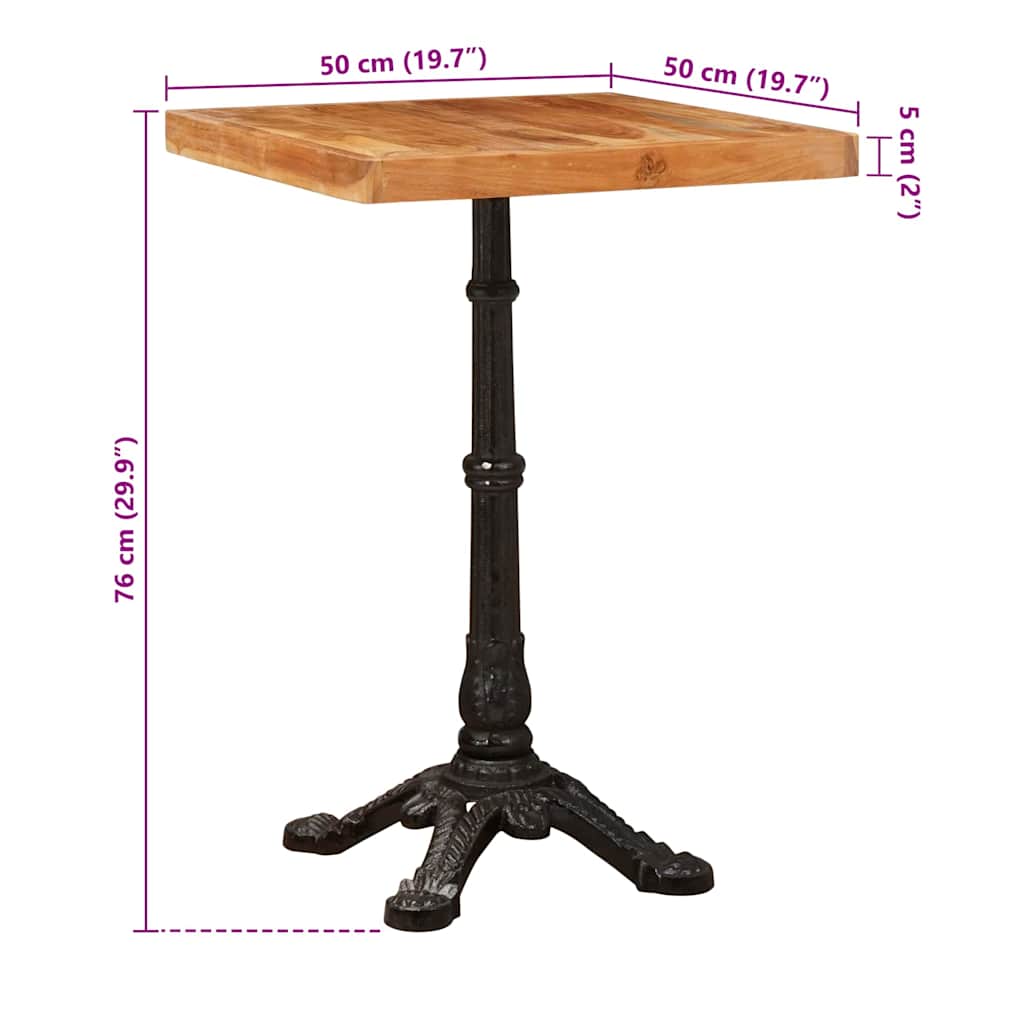 Table bistrot Marron 50 x 50 x 76 cm Bois d'Acacia Massif - XIOS