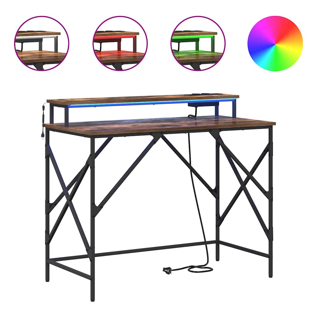 Bureau Chêne fumé 100 x 50 x 86.5 cm Bois d'ingénierie - XIOS