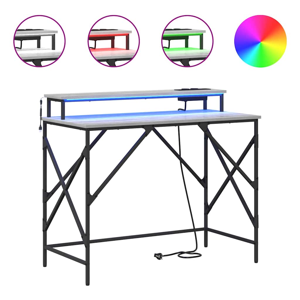 Bureau Sonoma gris 100 x 50 x 86.5 cm Bois d'ingénierie - XIOS