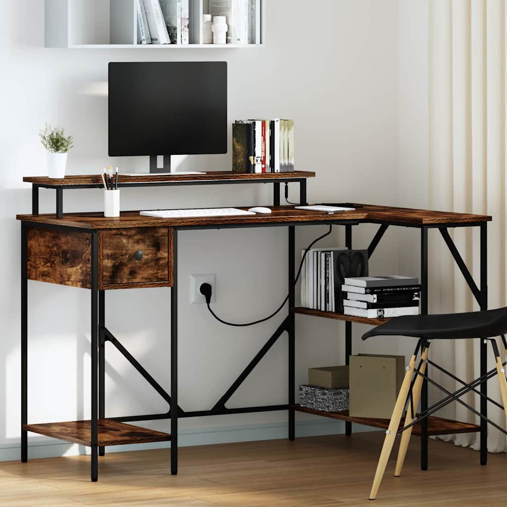 Bureau Chêne fumé 120 x 79 x 86.5 cm Bois d'ingénierie - XIOS