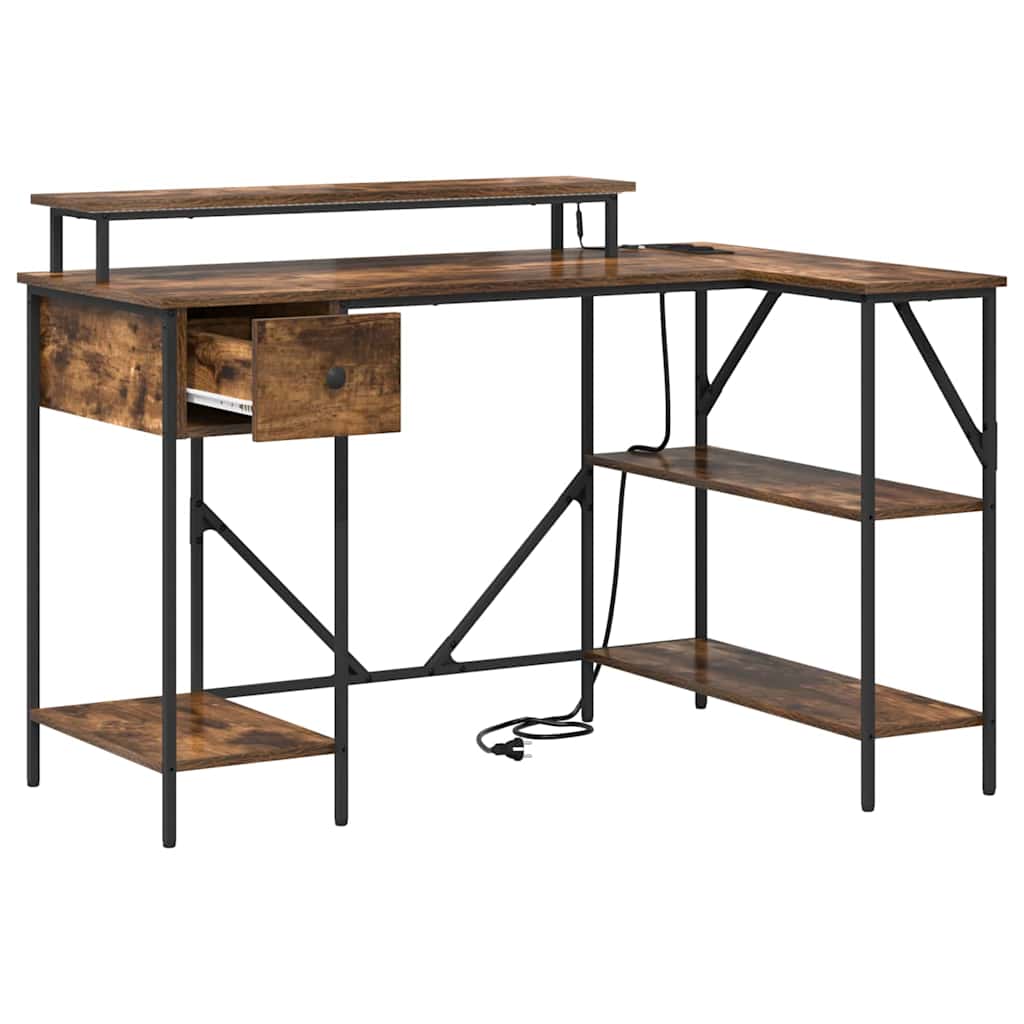 Bureau Chêne fumé 120 x 79 x 86.5 cm Bois d'ingénierie - XIOS