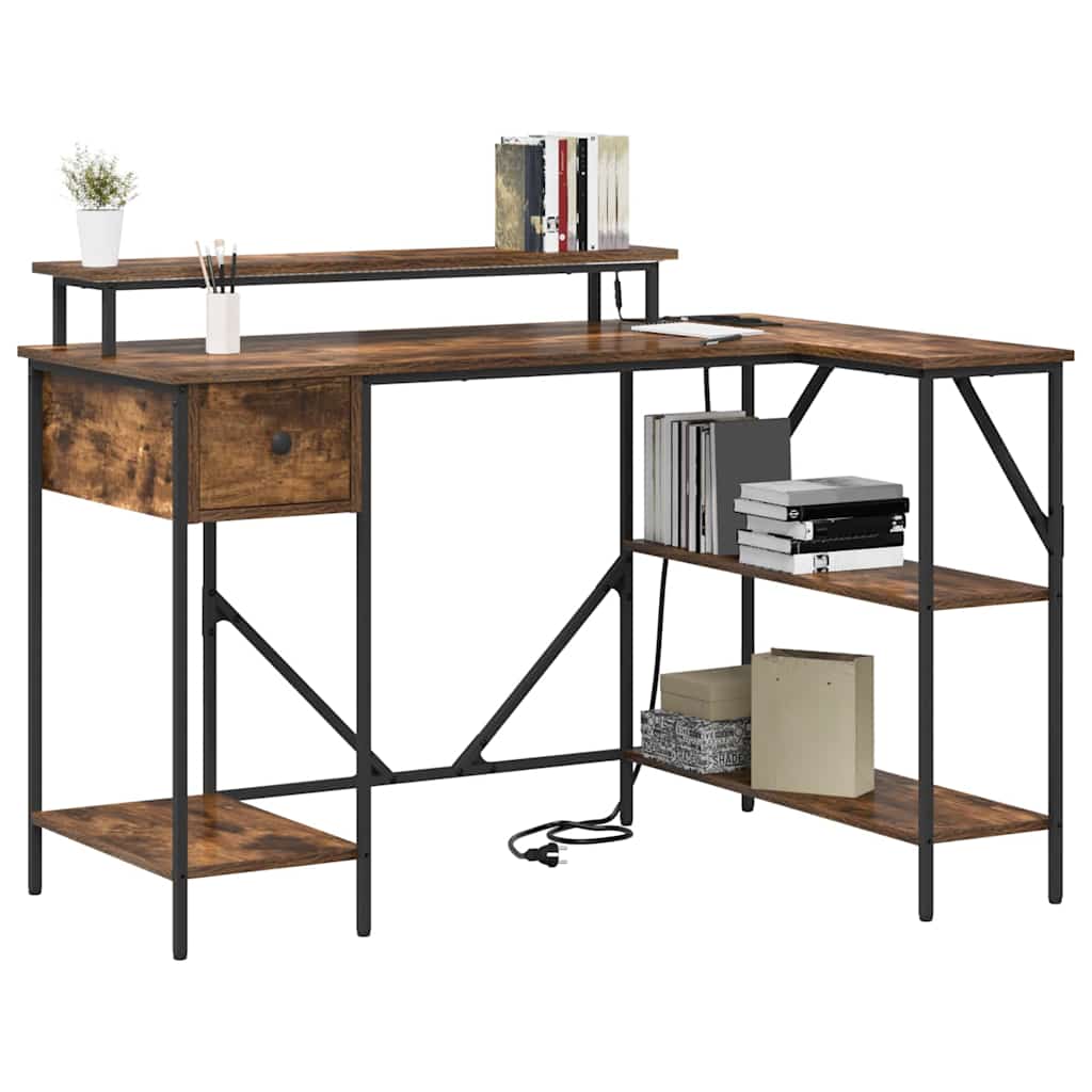 Bureau Chêne fumé 120 x 79 x 86.5 cm Bois d'ingénierie - XIOS