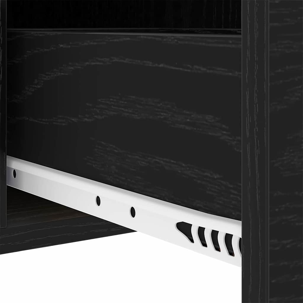 Table de chevet avec tiroir 2 pcs Chêne noir 30 x 48 x 61 cm