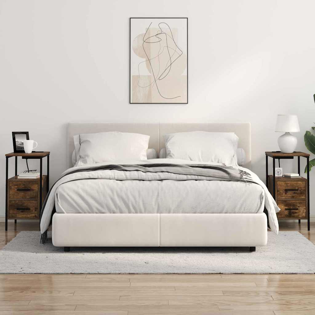 Table de chevet avec tiroir 2 pcs Chêne fumé 30 x 48 x 61 cm