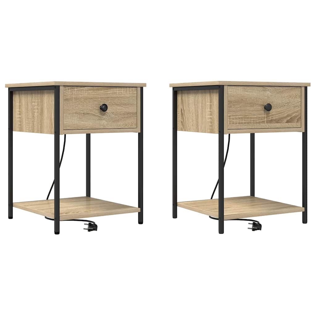 Cabinet de chevet 2 pcs Chêne sonoma 42 x 41 x 56 cm